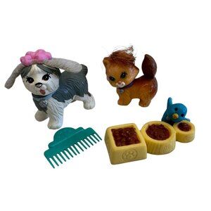 Littlest Pet Shop Standing Sheepdog Kitty Cat Real Hair Bluebird & Accessories
